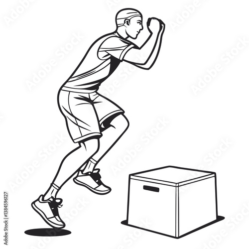 Plyometric Jump Box Vector for Strength Training. Perfect for: HIIT Classes, CrossFit Training, Gym Marketing