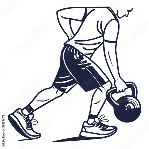 Kettlebell Vector for Strength and Functional Fitness. Perfect for: Strength Training Promotions, Gym Equipment Icons