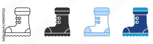Boots Icon Set Multiple Style Collection