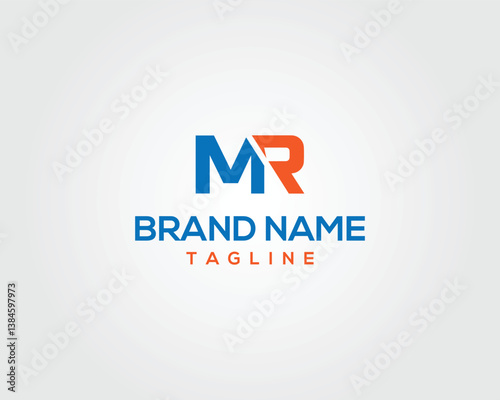 MR Letter Initial Logo Design Icon Vector Template