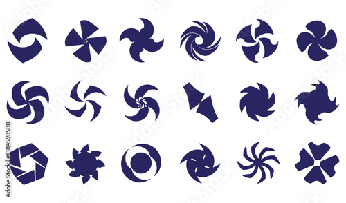 Swill ornament bundle spiral motion texture energy whirl decorative outline flower botanical abstract geomatic shape vintage retro business logo symbol icon company set
