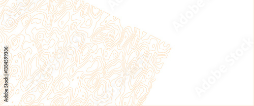 Orange and white wavy abstract topographic map contour, lines Pattern background. Topographic map and landscape terrain texture grid. Wavy banner and color geometric form. Vector illustration. 