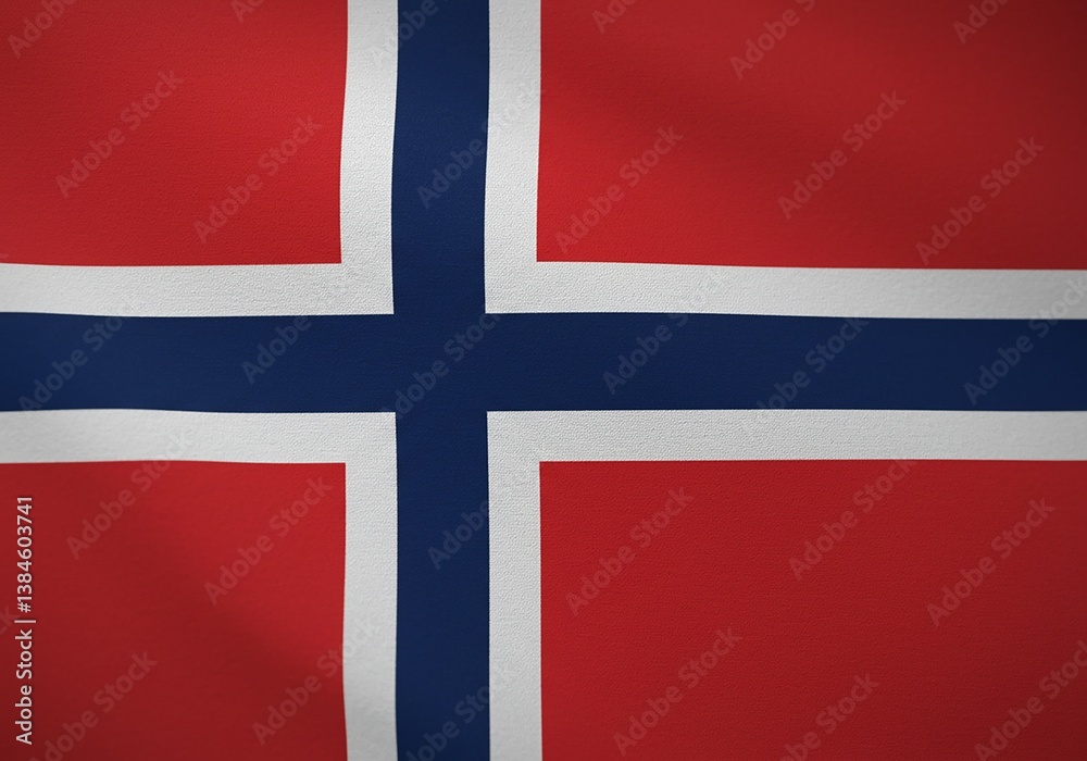 Obraz premium Norway Flag Red, White, Blue Cross, Norwegian Symbol, Nation's Emblem, Scandinavian Design, Patriotic Colors.