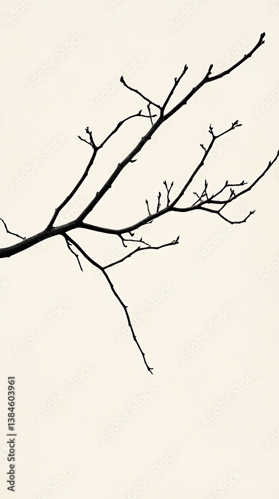 Fototapeta premium Subtle Minimalist Branch Design in Natural Style