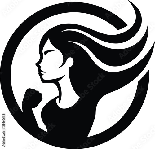 Woman empowerment vector art illustration