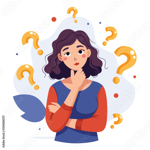 girl thinking vector illustration