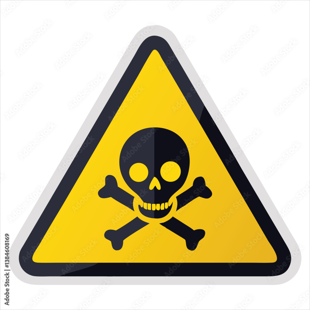 Classic Poison Warning Vector Icon with Skull and Crossbones for Chemical and Toxic Hazard Safety
Classic Poison Warning Vector Icon with Skull and Crossbones for Chemical and Toxic Hazard Safety