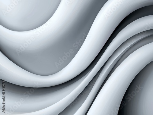 Smooth Gray White Flowing Abstract Waves Design