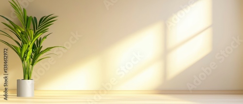 Sunlit Room with Potted Plant