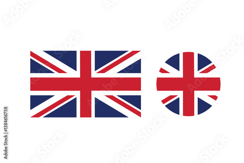 Flag of the United Kingdom vector illustration isolated on white background.