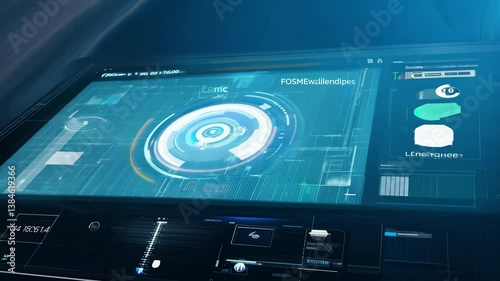 Wallpaper Mural Close up view of digital control panels and computer technology equipment Torontodigital.ca