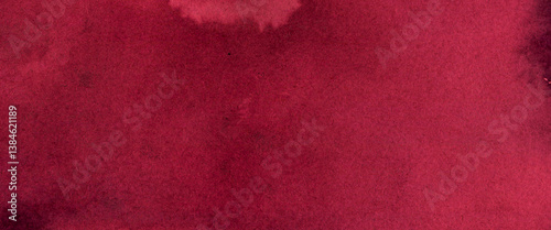 Watercolor burgundy red background - shiraz wine colored stain on natural paper texture for winery banner, vineyard poster, bar or shop flyer, wine label design