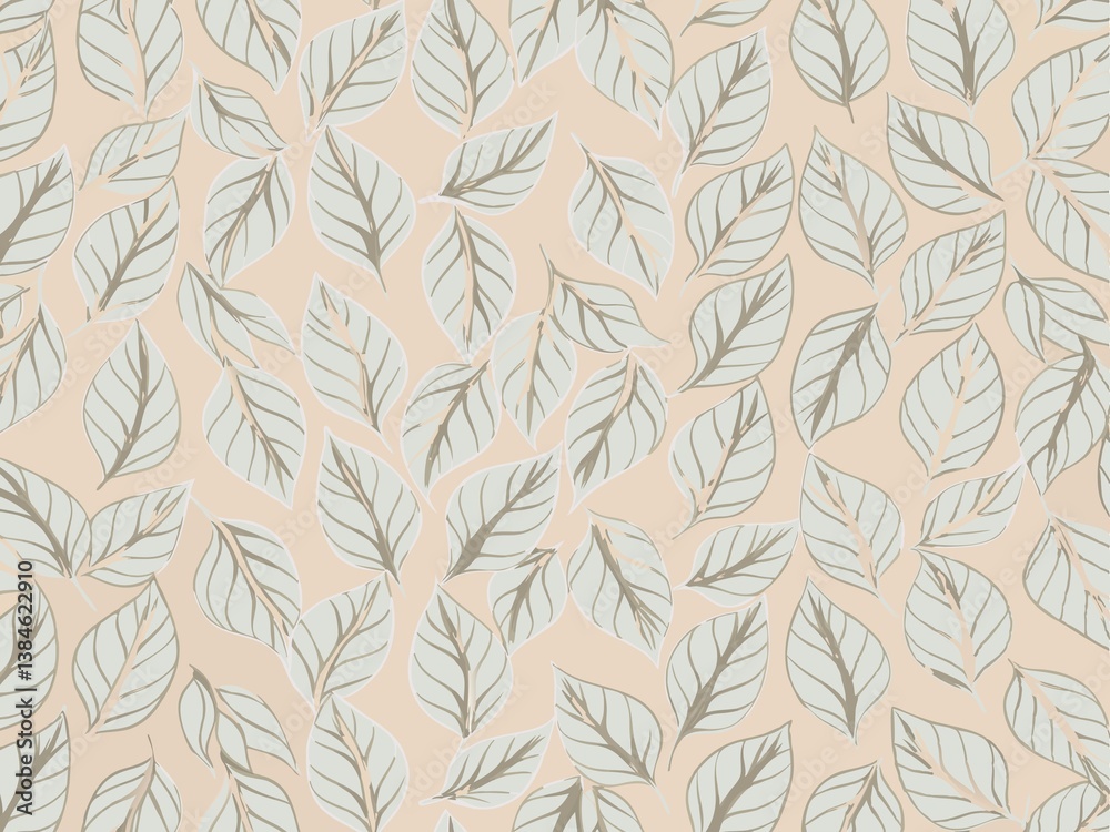 Naklejka premium seamless pattern with flowers and leaves, floral pattern for textile design and digital papers, seamless background with leaves