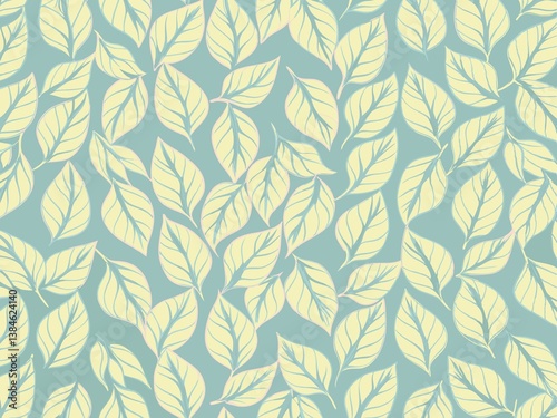 seamless pattern with flowers and leaves, floral pattern for textile design and digital papers, seamless background with leaves