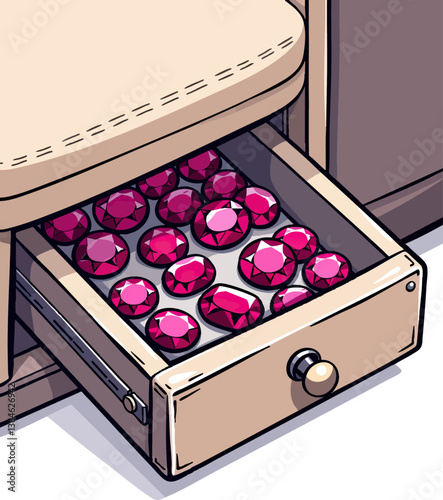 an open drawer with a bunch of pink roses in it