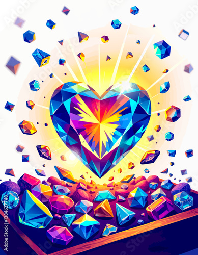 a diamond in the shape of a heart on a white background