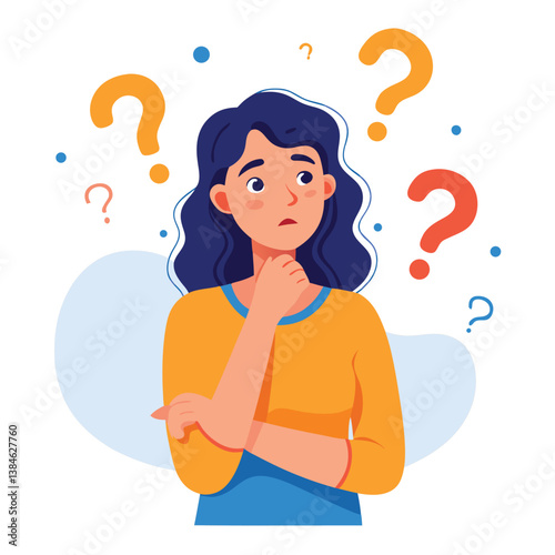 girl thinking vector illustration