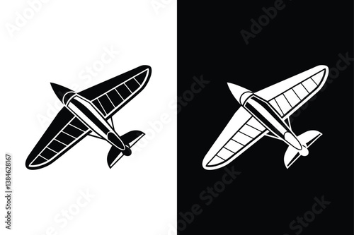 Glider Icon Silhouette Vector Illustration. Black and White Design for Modern Backgrounds