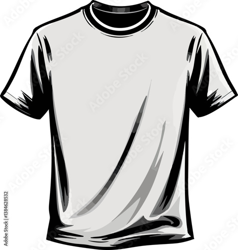 a black and white t - shirt on a white background