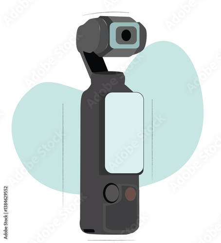Pocket camcorder. Film camera, gimbal. Mini Pocket Camera. Professional rigs for cinema production