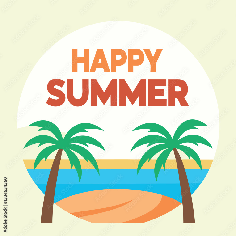 Fototapeta premium Summer vibes vector illustration.