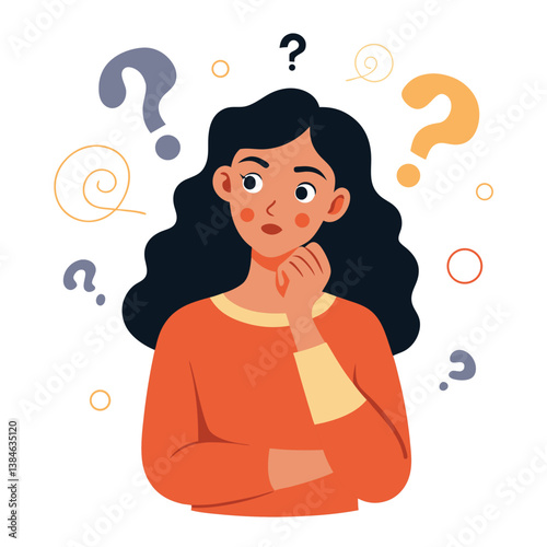 girl thinking vector illustration