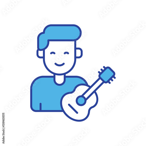 Musician icon isolated on a white background. Vector illustration.
