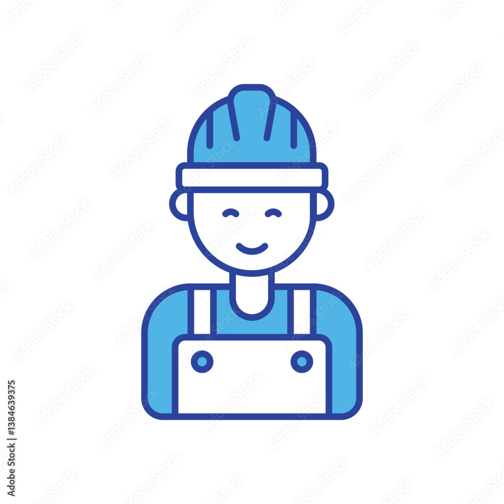 Engineer icon isolated on a white background. Vector illustration.