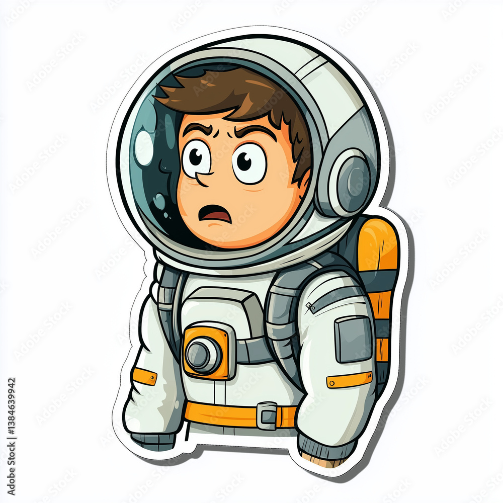 illustration sticker Astronaut on white background illustration sticker Astronaut on white background