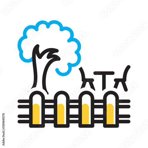 Vector multi color icon for Courtyard