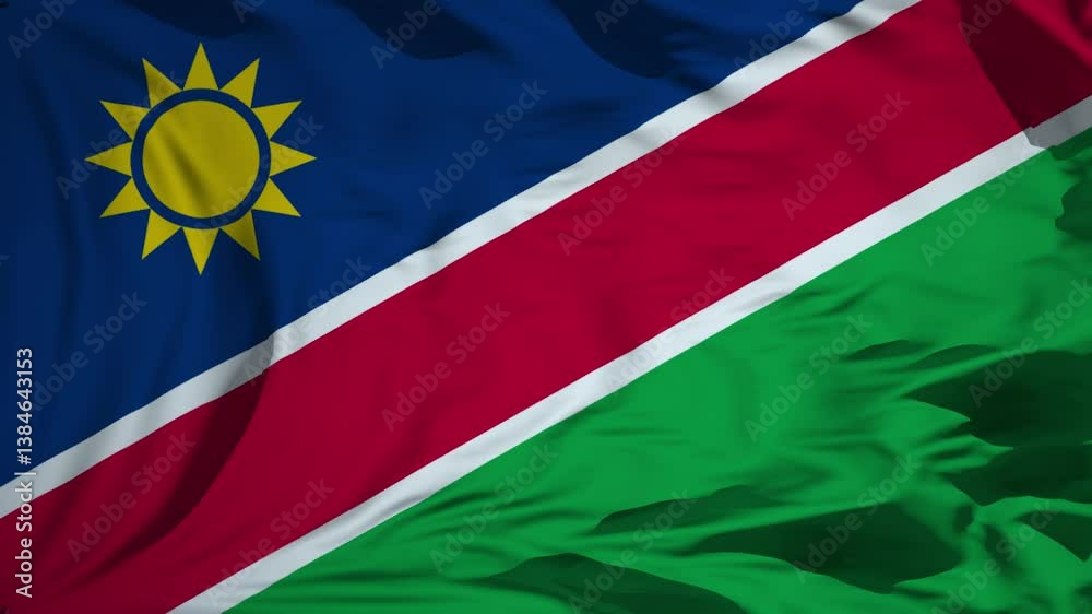 Namibia flag waving in the wind Animation