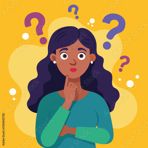 girl thinking vector illustration