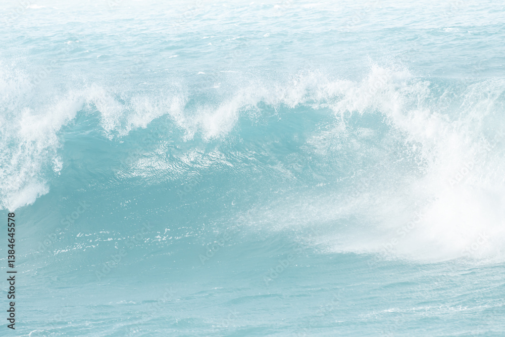 Sea waves at sunny day. Blue sea abstract background.