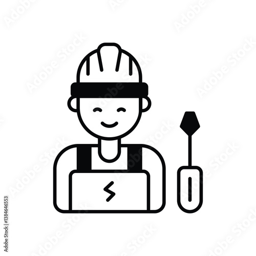 Electrician     icon isolated on a white background. Vector illustration.
