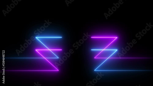 Wallpaper Mural Abstract triangle neon light glow line animation 4k video. Torontodigital.ca