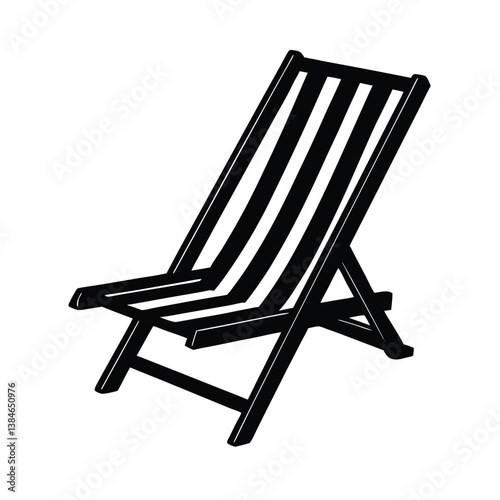 Beach chair vector silhouette