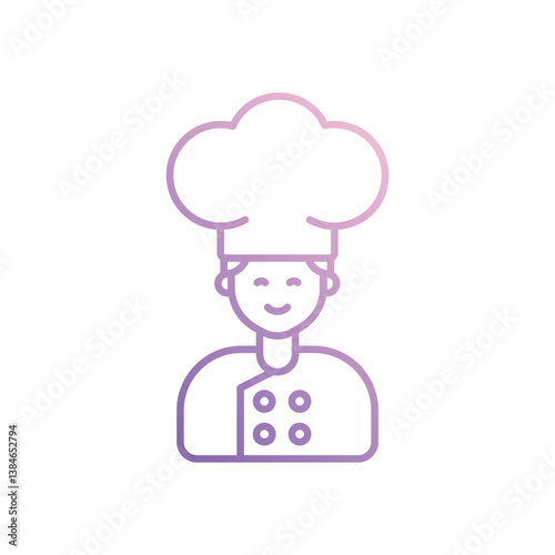 Chef icon isolated on a white background. Vector illustration.