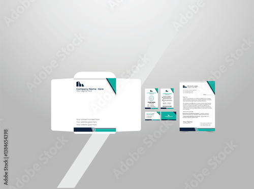 "Elegant Premium Brand Identity Pack | Business Card, Letterhead, ID Card, Envelope | Corporate Stationery Template"