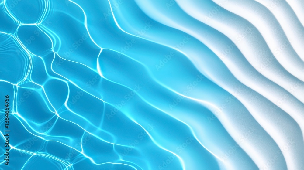 Obraz premium A serene abstract design showcasing flowing blue water waves.