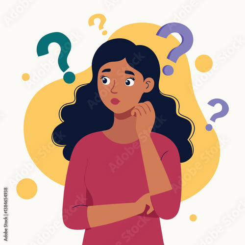girl thinking vector illustration