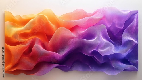 Abstract Gradient Waves: Layered Design with Flowing Patterns in Shades of Orange, Purple, and Dark Blue