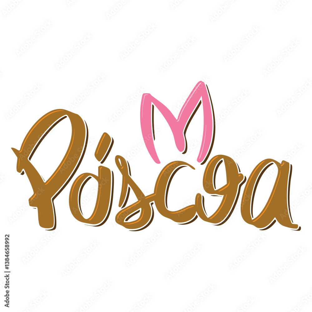 Easter word decorative lettering