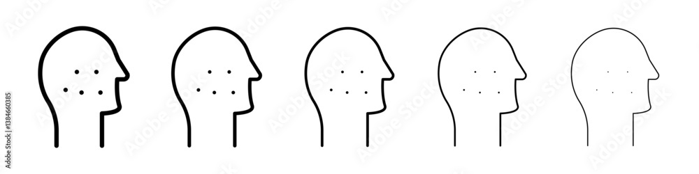Acne icons vectors set in different stroke lines Acne icons vectors set in different stroke lines