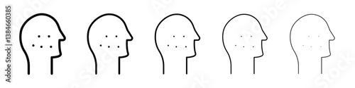Acne icons vectors set in different stroke lines