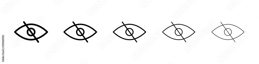 Blindness icons vectors set in different stroke lines Blindness icons vectors set in different stroke lines