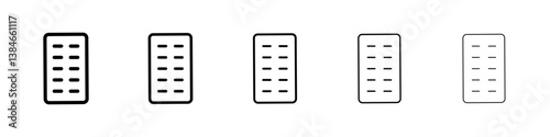 Blister drug pack icons vectors set in different stroke lines
