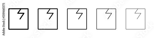 Broken window icons vectors set in different stroke lines
