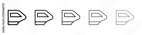 car door icons vectors set in different stroke lines