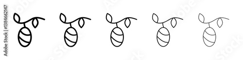 Cocoon icons vectors set in different stroke lines