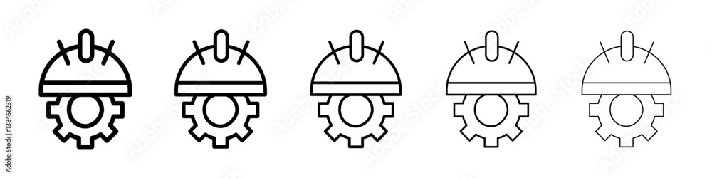 Construction worker icons vectors set in different stroke lines Construction worker icons vectors set in different stroke lines